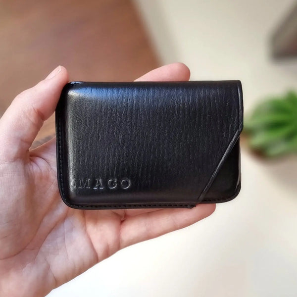 Custom slim leather wallet for cards, mens, designed for everyday use