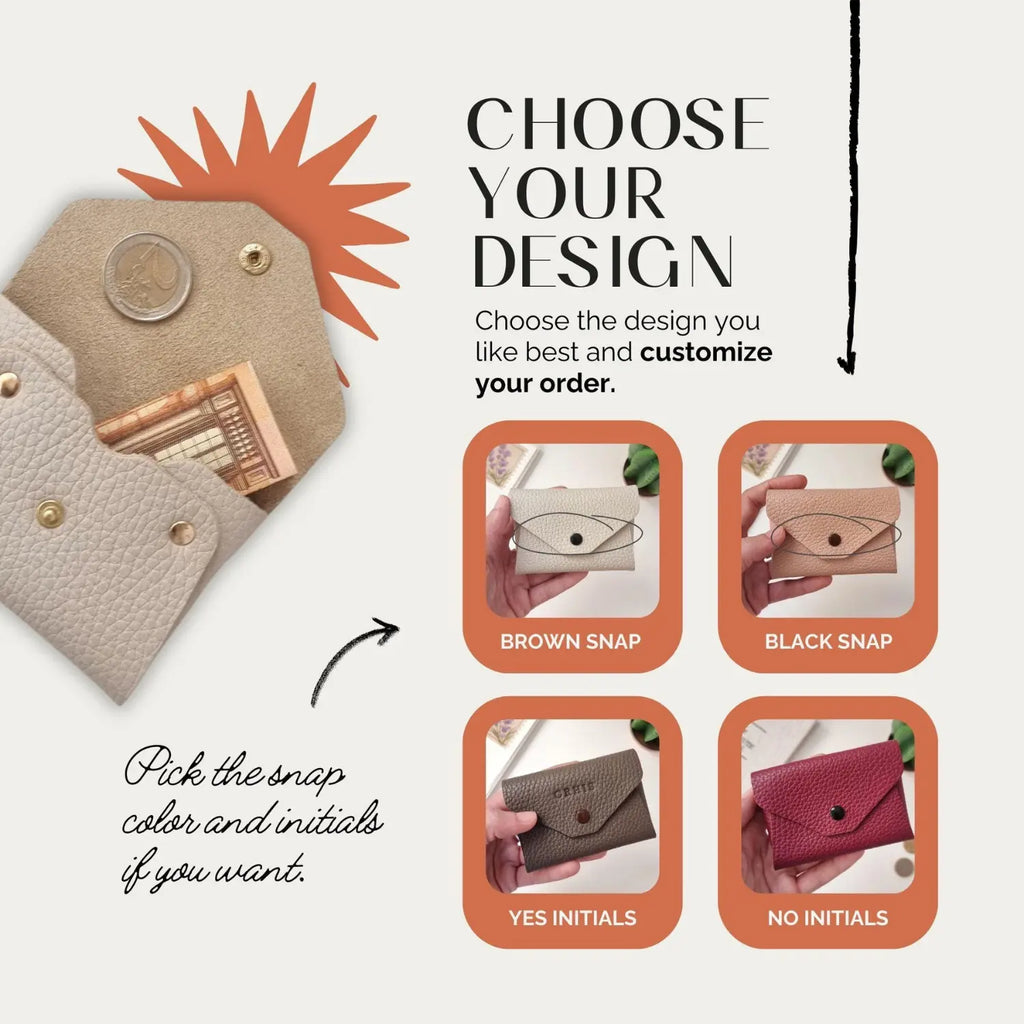 Compact leather coin pouch with elegant finish and handcrafted style