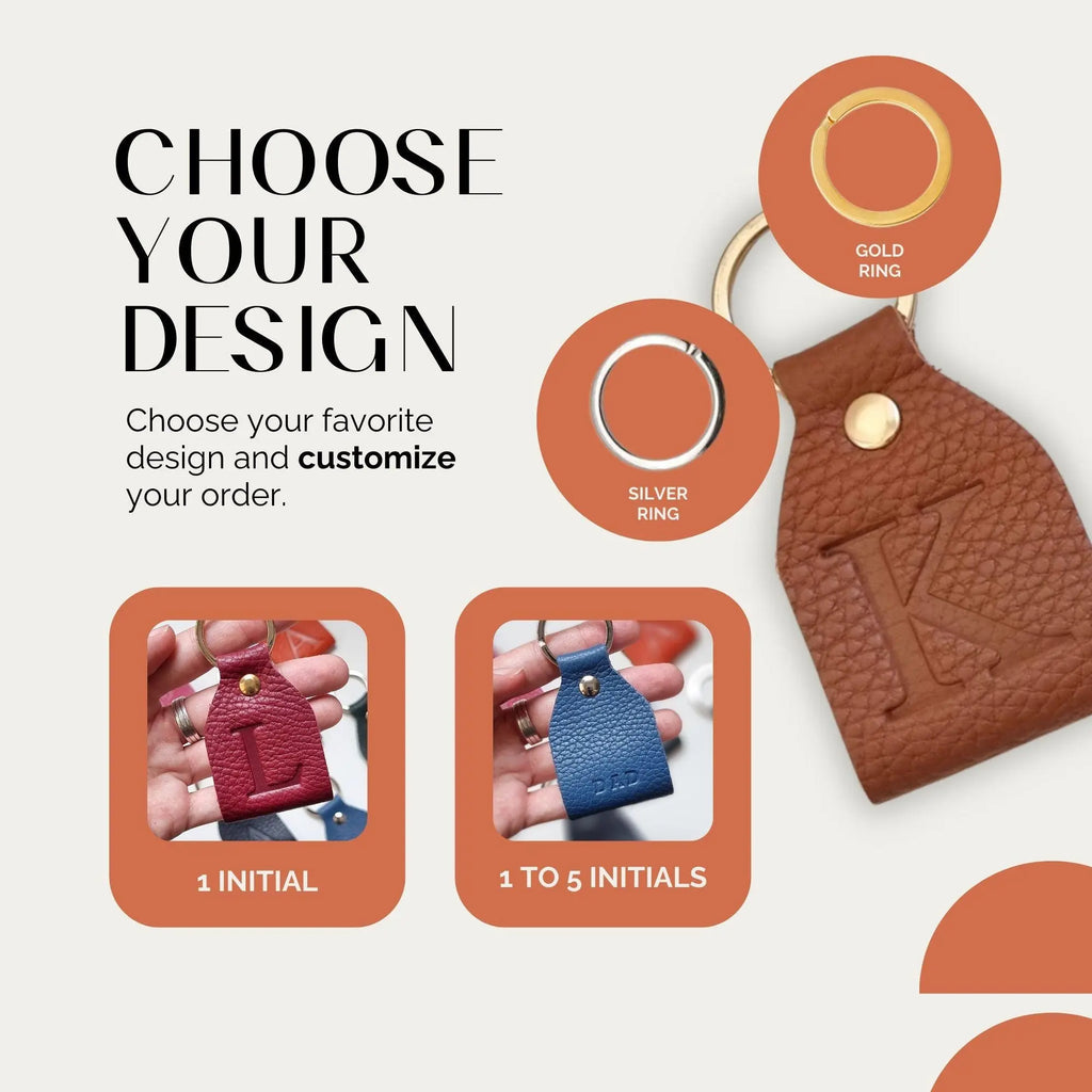 Personalized leather keychain for women, perfect accessory or thoughtful gift