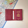Elegant leather Handcrafted passport holder with 3 inner slots and initials engraved