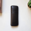 Elegant black eyewear case in leather, artisan-made by leathergoods43