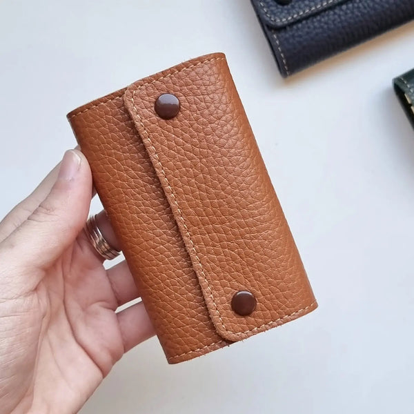Porta llaves de piel auténtica personalizado, ideal como regalo especial