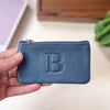 Cartera de cuero para mujer con cremallera, hecha a mano y personalizada