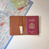 Compact Handcrafted leather passport cover with space for cards and travel tickets